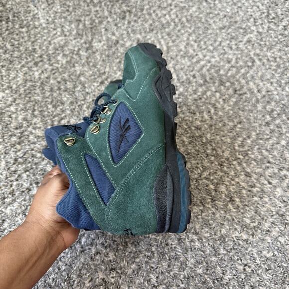 Vintage Reebok Boots 9.5 RA405KRI Hexalite Hiking Camping Green Suede Leather - Picture 4 of 7